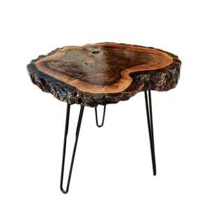 Fantastic Coffee End Side Table Home Decor Bedroom Living Room Office Natural Sheesham <b>Wood</b> Tree <b>Slice</b> Living Room Furniture - Product Image 3