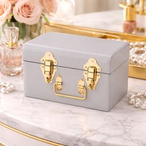 Boîte à bijoux avec serrure, organiseur de luxe pour vanité, coffret à bijoux doré, cadeau de mariage, boîte à bijoux, cadeau d'anniversaire pour elle - Product Image 2