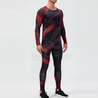 Ensemble haut et bas de compression pour homme, dernière conception, fabriqué en usine, grande taille, écologique, respirant, tissu flexible, entraînement, course à pied