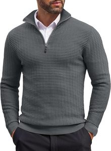 Pull de sport pour homme en molleton de coton écologique, col roulé zippé, imprimé, pour l'hiver, tenue décontractée - Product Image 5