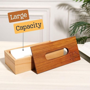 Porta pañuelos de madera ecológico, dispensador de pañuelos de madera sostenible - Product Image 5