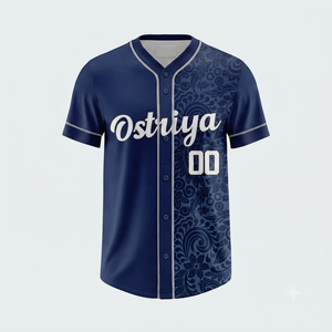 Cheap Price Wholesale Men's Custom Player Name <b>Baseball</b> Jersey Button Shirts Short Sleeve Front Anti-Bacterial 100% Polyester - Product Image 2