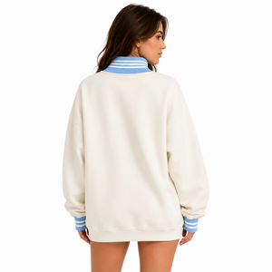 Embroidered Varsity Pullovers Manufacturer | Custom Knitted Fleece Streetwear Heavyweight Blank Oversized Loose Women's Hoodies - Product Image 2