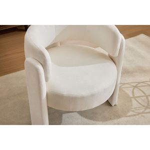 Fauteuil d'appoint contemporain moderne confortable en tissu bouclé, chaise individuelle pour salon, chambre à coucher, fauteuil de loisirs rembourré - Product Image 3