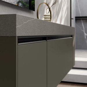 JY Project Customized Modern European Style Wall Mounted Bathroom <b>Vanity</b> Sink <b>Mirror</b> Luxury Wood Cabinet MDF Waterproof - Product Image 1