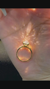 แหวนหมั้นเพชรทรงรี 14K ทองคำแท้ เพชรเพาะเลี้ยง รับรองโดย IGI สไตล์คลาสสิก - Product Image 3