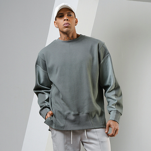 Wholesale Men's Long Sleeve Crewneck <b>Sweatshirts</b> Winter Casual Solid Color Regular Fit Workout Pullover <b>Sweatshirt</b> Customized - Product Image 6