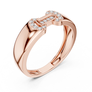 Rose Gold Diamond Buckle <b>Ring</b> <b>Iced</b> Out Cubic Zirconia Statement Band Fashion Jewelry Gift <b>Ring</b> Style - Product Image 4