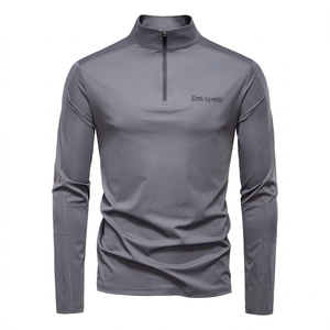 เสื้อยืดแขนยาวผู้ชาย UPF100+ ป้องกันรังสียูวี ซิปครึ่งตัว แห้งเร็ว เหมาะสำหรับกิจกรรมกลางแจ้ง ตกปลา เดินป่า ออกกำลังกาย เล่นกีฬา - Product Image 1