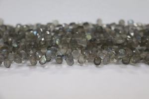 ลูกปัดลาบราโดไรต์ทรงลูกแพร์เจียระไน AAA ลูกปัดลาบราโดไรต์ธรรมชาติแบบร้อยสำหรับทำเครื่องประดับ - Product Image 2