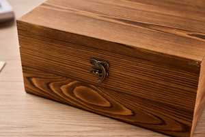 Caja de Almacenamiento de Madera con Cierre Metálico, Organizador Rectangular para Empaque de Regalos - Product Image 3