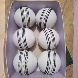 Balles de cricket en cuir blanches, rouges et oranges, cousues, balles dures pour l'entraînement sportif, balle de cricket cousue à la main, classique - Product Image 3