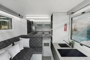 Factory Custom Mini Road Camper Travel Trailer Lightweight Compact 2 Person Caravan RV <b>Kitchen</b> Unit - Product Image 3