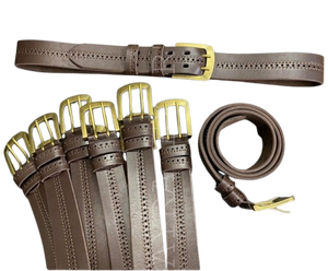 Ceinture en cuir de vachette pleine fleur véritable avec boucle en alliage tressée, couleur unie, robuste, haute résistance, finition vintage - Product Image 3