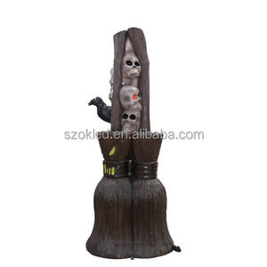 Balai hanté avec pilier <span class=keywords><strong>sorcière</strong></span> chaise recluse araignée (marron) épouvantail Photo Op souris loup-garou souris fantôme Halloween <span class=keywords><strong>arbre</strong></span> - Product Image 4