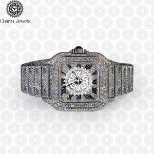 Charm_Jewells Luxury Women's Square Stainless Steel <b>Watch</b> <b>Diamond</b> Encrusted Sapphire Crystal Analog Quartz Movement - Product Image 4