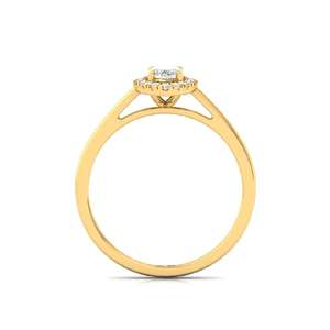 Bague solitaire en diamant de laboratoire taille marquise et taille ronde, plaqué or 10 carats, finition de luxe pour femme - Product Image 3