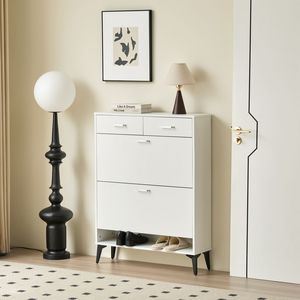 Grande Scarpiera Moderna Autoportante con 2 Cassetti Ribaltabili, Organizzatore Progettato per una Conservazione Ottimale delle Scarpe - Product Image 1