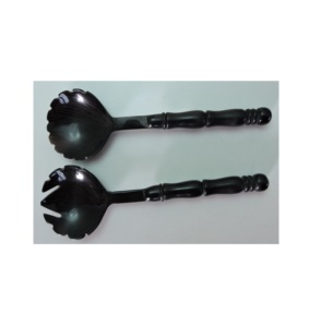 Ensemble de 2 cuillères à salade en corne, adaptées aux aliments, fabriquées à la main à partir de corne de buffle naturelle, au prix d'usine. - Product Image 2