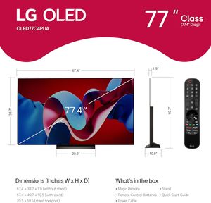 OLED evo C4 Series Smart <b>TV</b>, 77-Inch, 4K Processor, <b>Flat</b> Screen, Magic Remote, AI-Powered, Alexa Integrated 2024 - Product Image 2