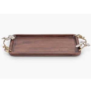 Bandeja Decorativa de Aluminio con Diseño Atractivo, Forma Rectangular, Acabado Dorado Antiguo con Textura Martillada - Product Image 6