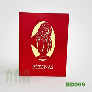 Pezenas Card 3D Pop-up Building Greeting Card Big Wheel <b>Handmade</b> Offset Printing <b>Paper</b> Souvenir Vietnam Birthday New Year - Product Image 2