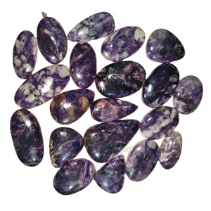 Charoite naturelle de qualité supérieure, polie et lisse, taille ovale, cabochon, pour la fabrication de bijoux, pierres précieuses en vrac, certifiées par un tiers, 20-45 mm - Product Image 1