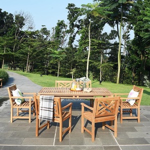 Big Sale- Outdoor Wooden Dining Chair <b>Table</b> Sets <b>Garden</b> Wholesale Cheap Price Wooden Dining Chair <b>Table</b> Set - Product Image 6