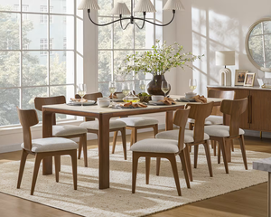 Juego de Comedor Moderno y Duradero de Madera, 5 Piezas, Estilo Mid-Century, Sillas con Respaldo Cruzado, Mesa Rectangular, Muebles para el Hogar No Plegables - Product Image 1