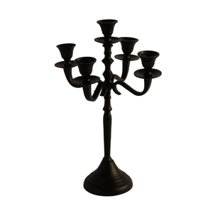 Candélabre en métal noir de style victorien à 5 bougies, grand chandelier pour événements et salle à manger - Product Image 3
