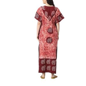 Robe de nuit longue en coton pour femmes, style kaftan batik, robe de nuit maxi - Product Image 2