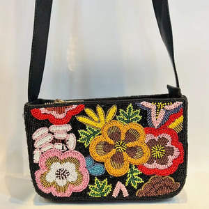 Bolso de cuentas indio hecho a mano, colorido, de lujo, artesanal étnico, con asa de baguette de cuentas de cristal, duradero, moderno, accesorio de moda de cristal - Product Image 2