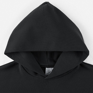 Sudadera con Capucha Extra Grande para Hombre, de Felpa, Color Negro Sólido, Estilo Casual, Corte Regular, Sudadera Tejida para Otoño - Product Image 2