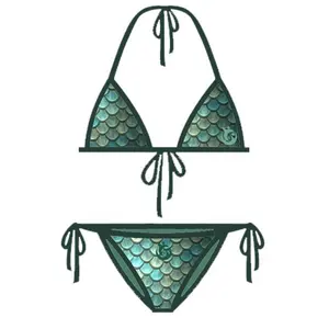 Pelle di serpente triangolo di colore verde bikini intera vendita micro mini bikini tendenza calda costumi da bagno costumi da bagno per ragazze adolescenti