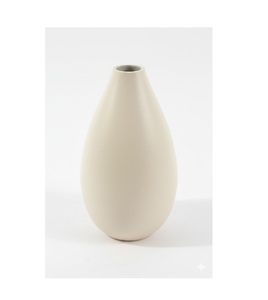 Florero Moderno de Aluminio Blanco con Acabado Táctil, Forma de Lágrima, 23 cm de Altura, Adorno Decorativo Minimalista para el Hogar - Product Image 1