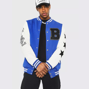 Chaqueta Varsity Personalizada para Hombre, de Lana/Poliéster, Ecológica, Estilo Urbano, Fabricante de Chaquetas Letterman Bordadas, OEM ODM - Product Image 2