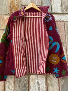 Chaqueta de terciopelo bordada a mano para mujer, diseño celestial, serpiente, estilo cowboy, boho, manga larga, chaqueta de otoño para mujer - Product Image 3