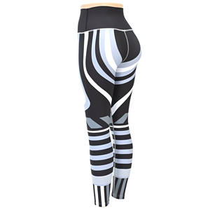 Leggings de yoga pour femmes, taille élastique unie, personnalisables, impression numérique du logo, livraison directe, pantalons d'entraînement - Product Image 3