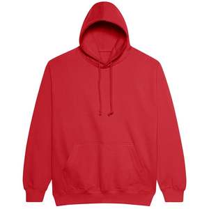 Sudadera con Capucha Unisex Roja, Corte Regular, Color Sólido, Deportiva, con Bolsillo, para Otoño, Estampada, Bordada, de Secado Rápido - Product Image 3