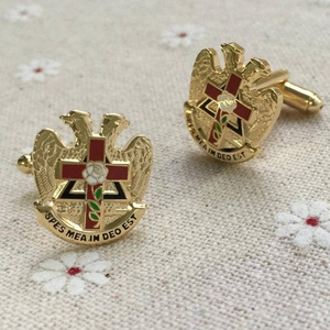 Pins de Solapa de Doble Águila del Rito Escocés de 32.º Grado, Chapados en Oro, Cruz Roja, Accesorios Formales Personalizados, Regalia Masónica - Product Image 2