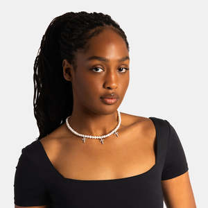 Collar de Perlas de Agua Dulce de Lujo con Cruz, Plata de Ley 925, Moissanita VVS, Gargantilla de Perlas con Cruz para Mujer - Product Image 2
