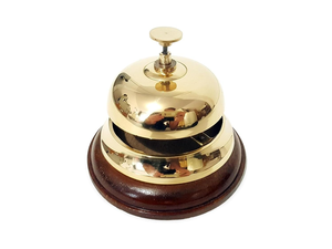 Campana de escritorio de latón metálico, campana decorativa de servicio, campana de llamada de latón vintage, campana de recepción de mesa, campana de mostrador para hotel y restaurante - Product Image 1