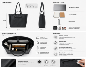 Sac fourre-tout noir en PU avec motif lettres, grande capacité, sac à bandoulière texturé pour le shopping quotidien et la salle de sport - Product Image 2