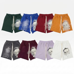 Pantalones Cortos de Algodón Negros para Hombre con Estampado de Calavera, Cordón Ajustable, Pantalones Cortos Casuales, Premium - Product Image 5