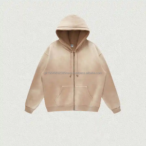 Sudaderas con capucha de gran tamaño para hombre con logotipo personalizado de alta calidad, sudaderas de lana de estilo informal con cremallera, estilo Hip Hop bordado, Invierno - Product Image 3