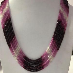Collier Anniversaire Femme 16 Pouces avec Perles Rondelles Facettées en Rubis Rouge Ombré Naturel 3mm 4mm, Qualité AAA, Nouveauté 2026 - Product Image 2