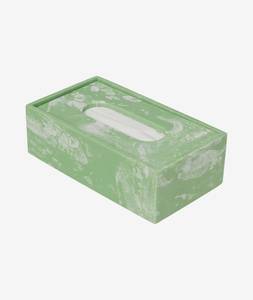 Boîte à mouchoirs en résine verte artisanale, porte-mouchoirs rectangulaire décoratif, organisateur de table de luxe pour la maison, le bureau ou la salle de bain - Product Image 1