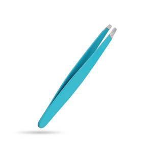 Pince à épiler légère, réutilisable, écologique, en acier inoxydable bleu, à volume incliné, personnalisable pour cils et sourcils - Product Image 2