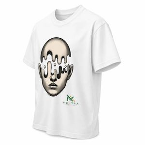Custom Glitch Art Graphic <b>T</b> <b>Shirt</b> Men's Distorted Face Cyberpunk Crew Neck Tee Y2K Streetwear OEM Factory Wholesale - Product Image 2