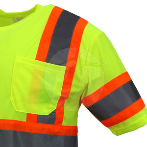 Quality Breathable Clothing Reflective Accents Durable Fabric Custom Branding Polyester Visible <b>T</b> <b>Shirt</b> Wholesale Safety <b>T</b> <b>Shirt</b> - Product Image 4